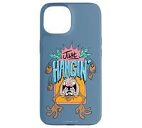 Custodia per iPhone 15 Looney Tunes Taz Just Hanging