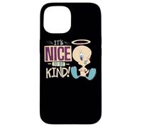 Custodia per iPhone 15 Looney Tunes Tweety Nice To Be Kind