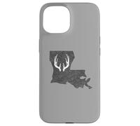 Custodia per iPhone 15 Louisiana LA Deer Hunting Shed Antlers Design