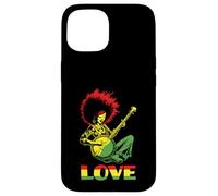 Custodia per iPhone 15 LOVE African American Black Hippie Banjo Girl