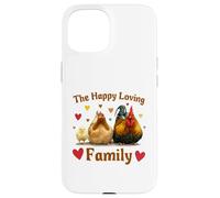 Custodia per iPhone 15 Loving Cute Chicken Family Hen Rooster Chick Funny Farmer