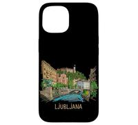 Custodia per iPhone 15 Lubiana Slovenia souvenir da viaggio regalo punto di riferimento della città