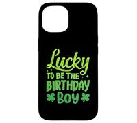 Custodia per iPhone 15 Lucky to Be the Birthday Boy Shamrock St Patrick's Day Boys