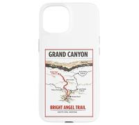 Custodia per iPhone 15 Luminoso Angelo Trail Vintage Mappa Grand Canyon South Rim Az