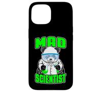 Custodia per iPhone 15 Mad Scientist Panda Bear, divertente animale, fanatico della scienza STEM