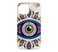 Custodia per iPhone 15 Mandala Evil Eye Art Style Boho Hippie estetica tribale