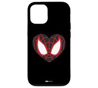 Custodia per iPhone 15 Marvel Spider-Man Miles Morales - Maschera a forma di cuore per San Valentino