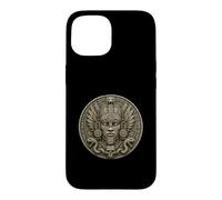 Custodia per iPhone 15 Maschera della dea del serpente Maya antica pietra del tempio di pietra arte reliquia
