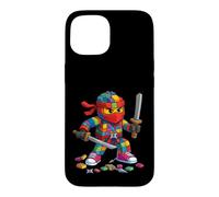 Custodia per iPhone 15 Master Builder Ninja Building Blocks Brick Builders Boys Kid
