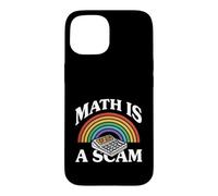 Custodia per iPhone 15 Math Is A Scam Retro Rainbow Exploding Calculator Sarcasm