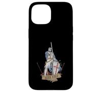 Custodia per iPhone 15 Medievale Guerriero Santo Cavaliere Templare Deus Vult Vintage