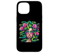 Custodia per iPhone 15 Medusa Snakes Roses Lollipop Floral Greek Mythology
