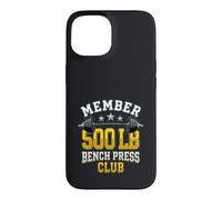 Custodia per iPhone 15 Member - Panca da 226,8 kg, per palestra, sollevamento pesi, grafica PR