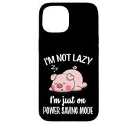 Custodia per iPhone 15 Mens Womens Kids Lazy Power Saving Cute Show Pig Lover