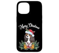 Custodia per iPhone 15 Mens Womens Kids Merry Christmas Santa Cavalier Dog Mom