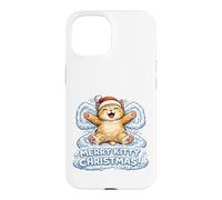 Custodia per iPhone 15 Merry Kitty Christmas - Angelo con neve, adorabile per bambini e bambine