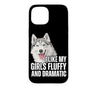 Custodia per iPhone 15 Mi piace il soffice e drammatico cane divertente Siberian Husky delle mie ragazze