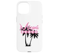Custodia per iPhone 15 MIAMI BEACH FLORIDA Palma Retro Tropicale