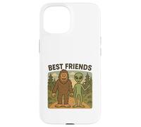 Custodia per iPhone 15 Migliori Amici Divertente Bigfoot e Alien Cryptid, UFO, Fantascienza