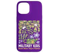 Custodia per iPhone 15 Militare Kid Tarassaco Bloom Dove Sono Piantati Viola Up