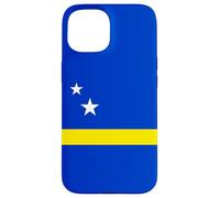 Custodia per iPhone 15 Minimal Curacao Flag Inspired Stars and Stripe Art