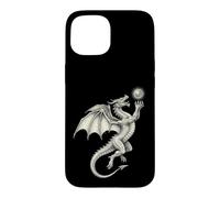 Custodia per iPhone 15 Mitico Drago Holding Sun Orb Vintage Art