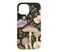 Custodia per iPhone 15 Modello di fiori scuri e funghi velenosi