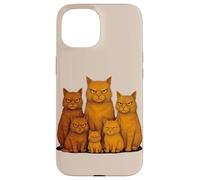 Custodia per iPhone 15 Moody Orange Cat Grumpy Humor Feline Lovers Gatto Zenzero
