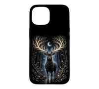 Custodia per iPhone 15 Moonlit Mystic Deer Fantasy Foresta Grafica