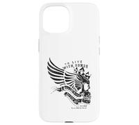 Custodia per iPhone 15 Morire con onore Warrior Angel Wings Skull