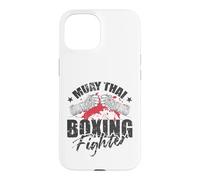 Custodia per iPhone 15 Muay Thai Boxing Fighter Guerriero del Ring