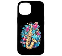Custodia per iPhone 15 Musicista ispirato al jazz amante del sax