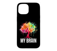 Custodia per iPhone 15 My Brain Tree Rainbow Splash Neurodivergente Adulto