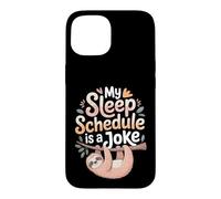 Custodia per iPhone 15 My Sleep Schedule Is A Joke Notturno stanco -