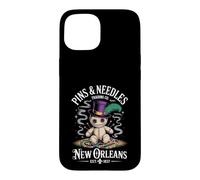 Custodia per iPhone 15 Mystical Voodoo Doll New Orleans Pins and Needles Art