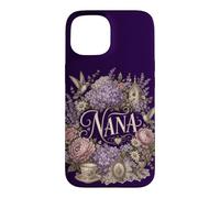 Custodia per iPhone 15 Nana Floral Hummingbird Garden Nonna Lavanda Bloom