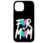 Custodia per iPhone 15 Nastro a forma di cuore per la sensibilizzazione sul cancro alla tiroide per la mia mamma