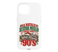 Custodia per iPhone 15 Natale Anni 90 Nostalgia Vintage Musica e Ricordi