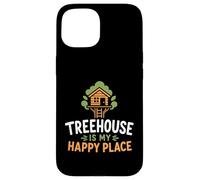 Custodia per iPhone 15 Nature tree house trees quote funny happy place treehouse