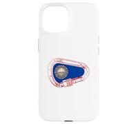 Custodia per iPhone 15 New Hampshire Flag Rock Climbing Moschettone