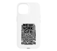 Custodia per iPhone 15 New York City Skyline T Shirt NYC Boroughs Vintage Graphic