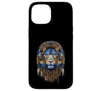 Custodia per iPhone 15 Nicaraguan Lion Cuffie Reggae Dreadlocks