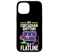 Custodia per iPhone 15 Night Shift Nurse Circadian Rhythm Flatline Humor