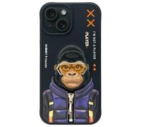 Custodia per iPhone 15 Nimmy Cool&Cute 2.0 Scimmia Nera