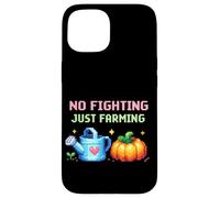 Custodia per iPhone 15 No Fighting Just Farming Gioco Cozy Pixel Zucca