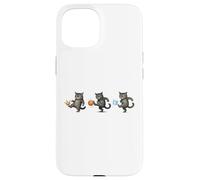 Custodia per iPhone 15 No Kings, gatto che prende a calci la corona, arancione, carino gattino, protesta