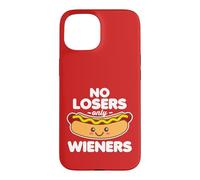 Custodia per iPhone 15 No Losers only Wieners Hot Dog Kawaii Summer White Testo