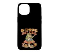 Custodia per iPhone 15 No Thoughts Just Vibes Frog Mindfulness Meditation Mushroom