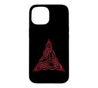 Custodia per iPhone 15 Nodo Triangolo Con Fili Doppiati Rosso