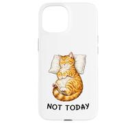 Custodia per iPhone 15 Not Today Lazy Sleeping Orange Cat Meme Funny Morning Mood